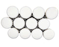 Off-White Glossy Crystal Glazed 1" Penny Round Porcelain Mosaic