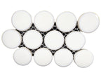 Off-White Glossy Crystal Glazed 1" Penny Round Porcelain Mosaic