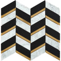 Aerial Black and Carrara Gold Chevron Mosaic - image 1
