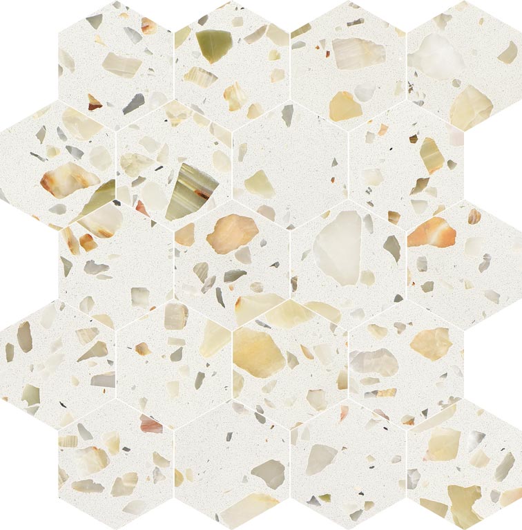 Allegro Biscotti 3" Hexagon Honed Terrazzo Mosaic - image 2