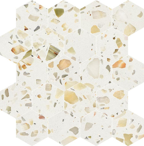 Allegro Biscotti 3" Hexagon Honed Terrazzo Mosaic - image 2