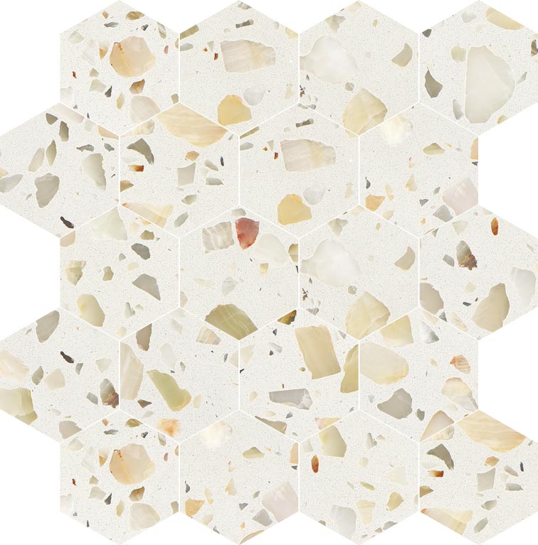 Allegro Biscotti 3" Hexagon Honed Terrazzo Mosaic - image 3