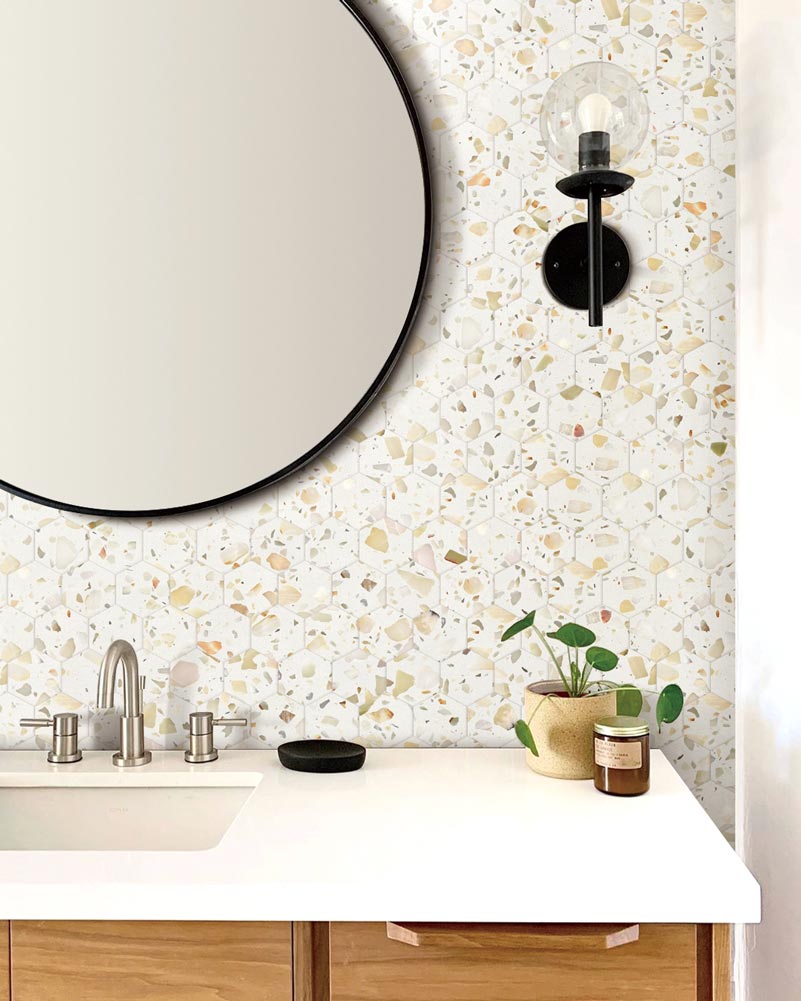 Allegro Biscotti 3" Hexagon Honed Terrazzo Mosaic - image 5