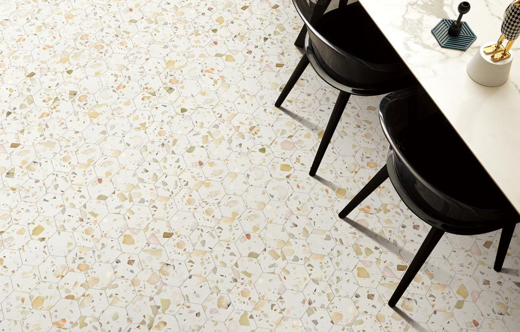Allegro Biscotti 3" Hexagon Honed Terrazzo Mosaic - image 4