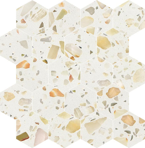 Allegro Biscotti 3" Hexagon Honed Terrazzo Mosaic - image 1