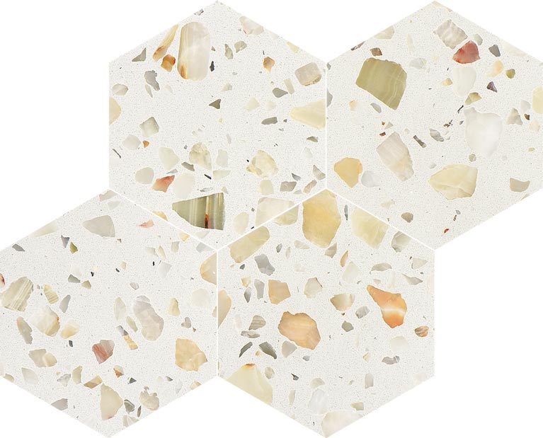 Allegro Biscotti 6" Hexagon Honed Terrazzo Mosaic - image 3