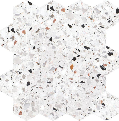 Allegro Cemento 3" Hexagon Honed Terrazzo Mosaic - image 2