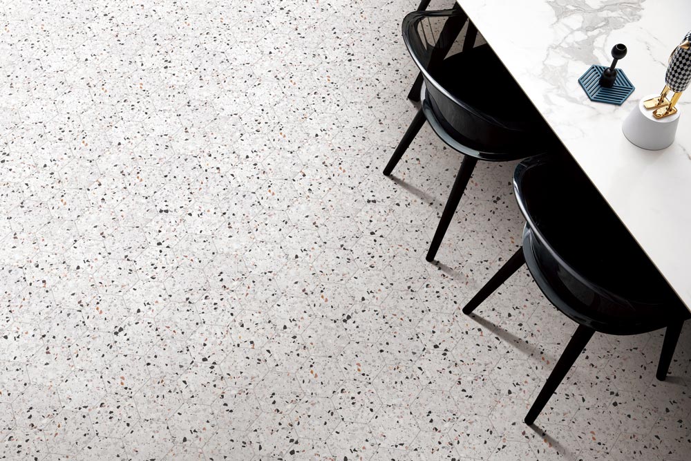 Allegro Cemento 3" Hexagon Honed Terrazzo Mosaic - image 4