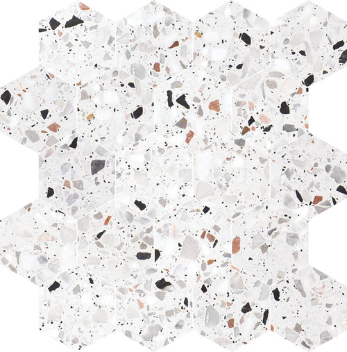 Allegro Cemento 3" Hexagon Honed Terrazzo Mosaic - image 1
