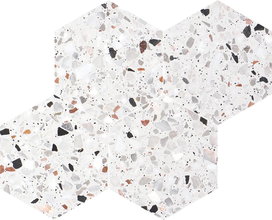 Allegro Cemento 6" Hexagon Honed Terrazzo Mosaic - image 2