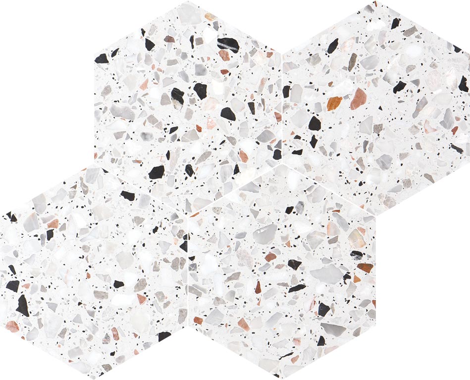 Allegro Cemento 6" Hexagon Honed Terrazzo Mosaic - image 3