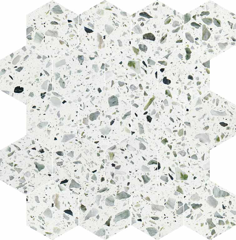 Allegro Menta 3" Hexagon Honed Terrazzo Mosaic - image 2