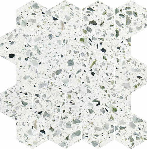 Allegro Menta 3" Hexagon Honed Terrazzo Mosaic - image 2