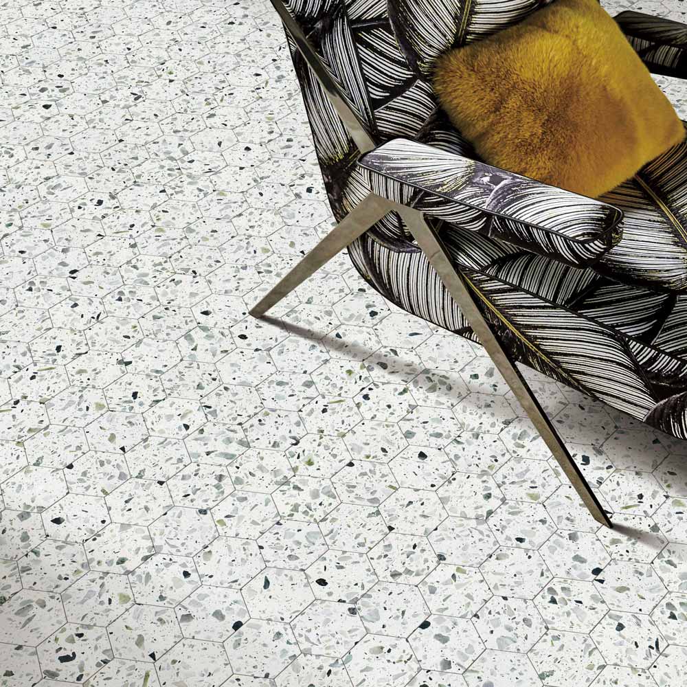 Allegro Menta 3" Hexagon Honed Terrazzo Mosaic - image 5