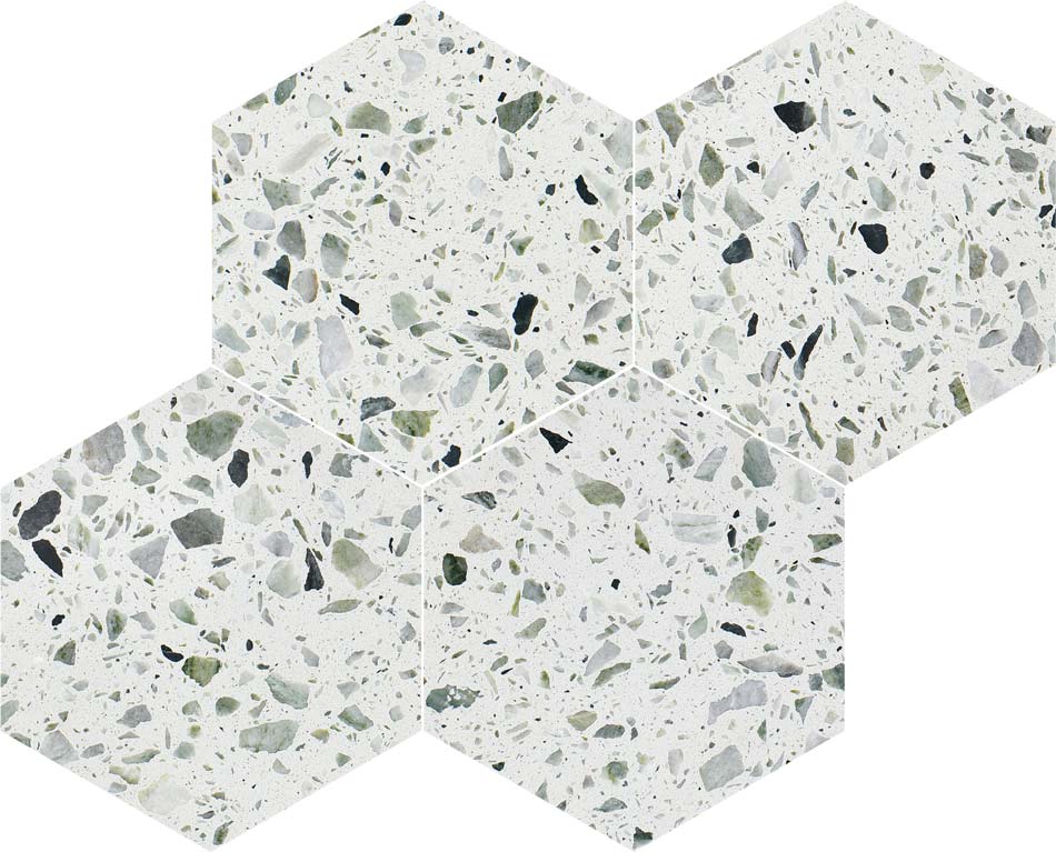Allegro Menta 6" Hexagon Honed Terrazzo Mosaic - image 2