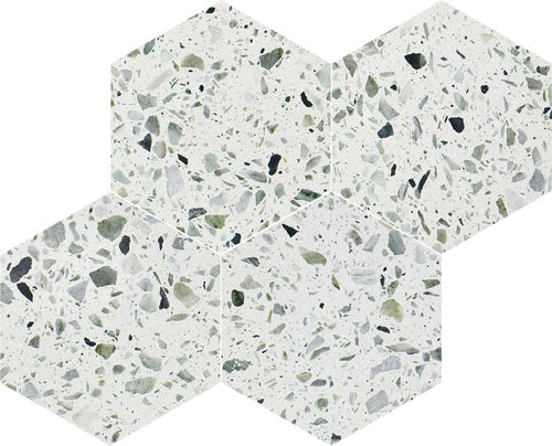 Allegro Menta 6" Hexagon Honed Terrazzo Mosaic - image 2