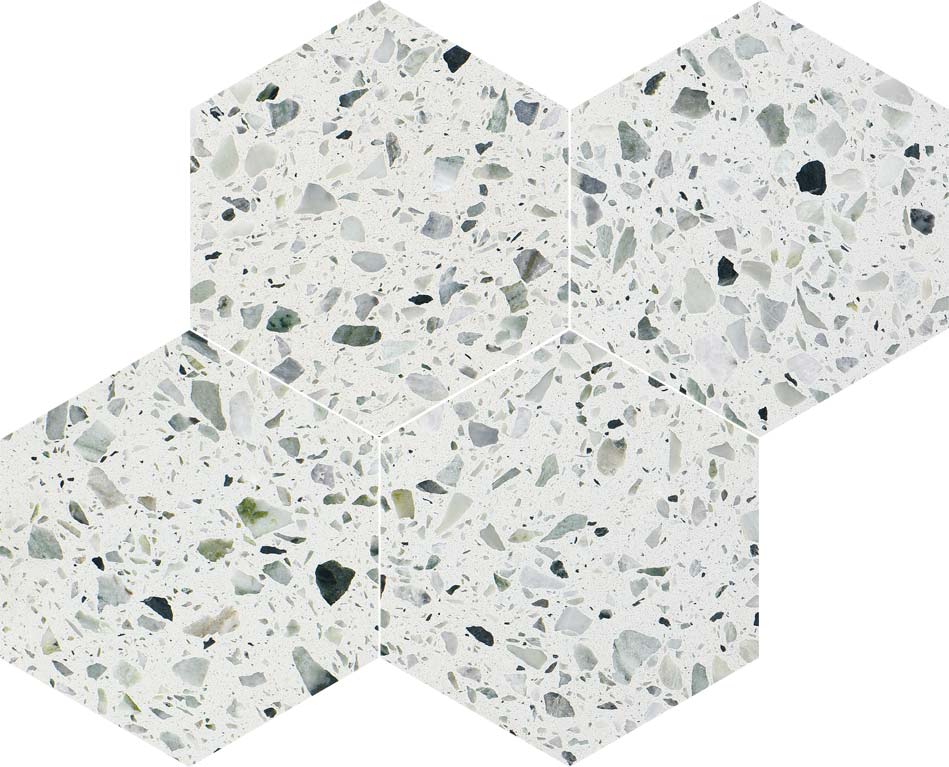 Allegro Menta 6" Hexagon Honed Terrazzo Mosaic - image 3