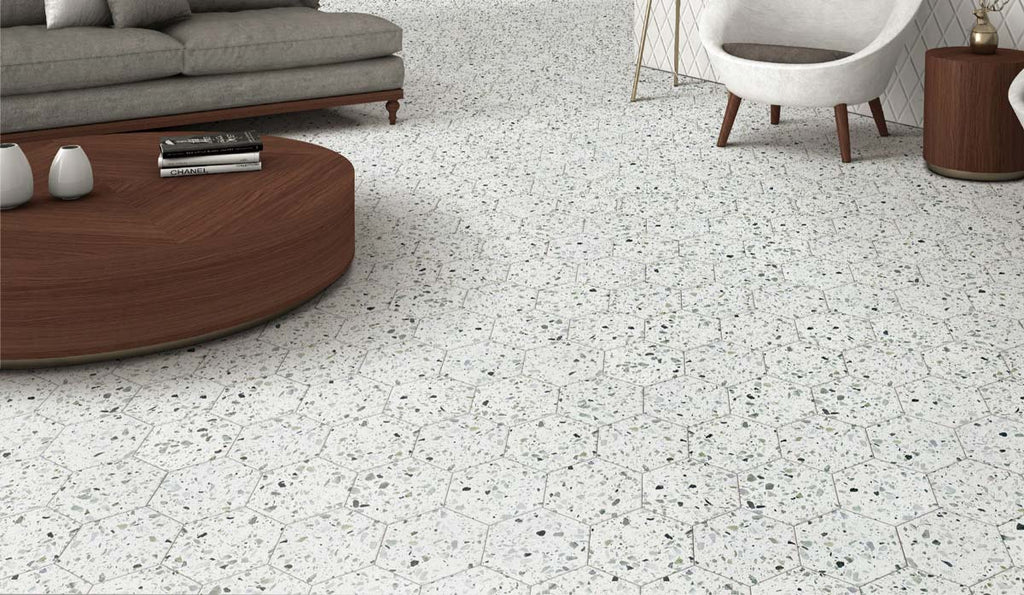 Allegro Menta 6" Hexagon Honed Terrazzo Mosaic - image 5
