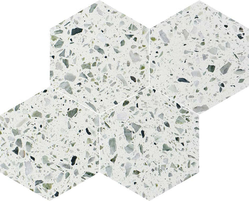 Allegro Menta 6" Hexagon Honed Terrazzo Mosaic - image 1