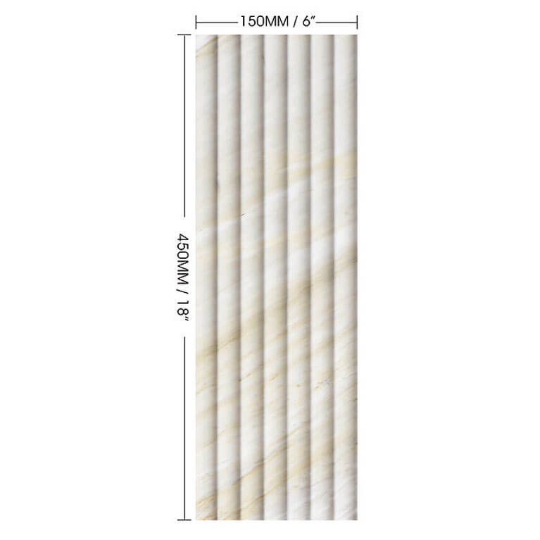 Mars-Panel 6"x18" Inward Almond Frost Honed Marble Tile - image 1