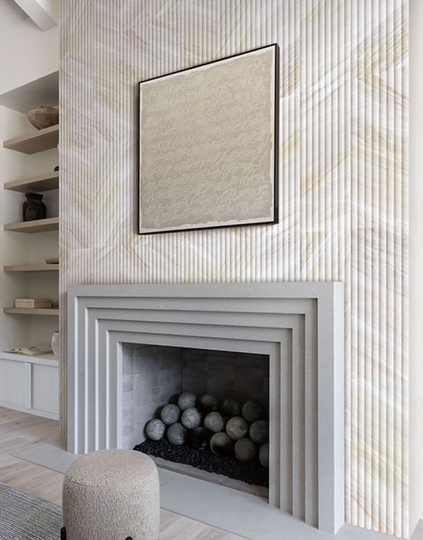 Mars-Panel 6"x18" Outward Almond Frost Honed Marble Tile - image 4