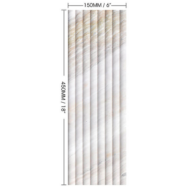 Mars-Panel 6"x18" Outward Almond Frost Honed Marble Tile - image 1