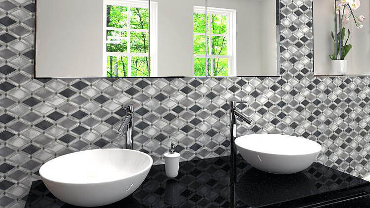 Aluminum Silver Blend Diamond Metal Mosaic - image 2