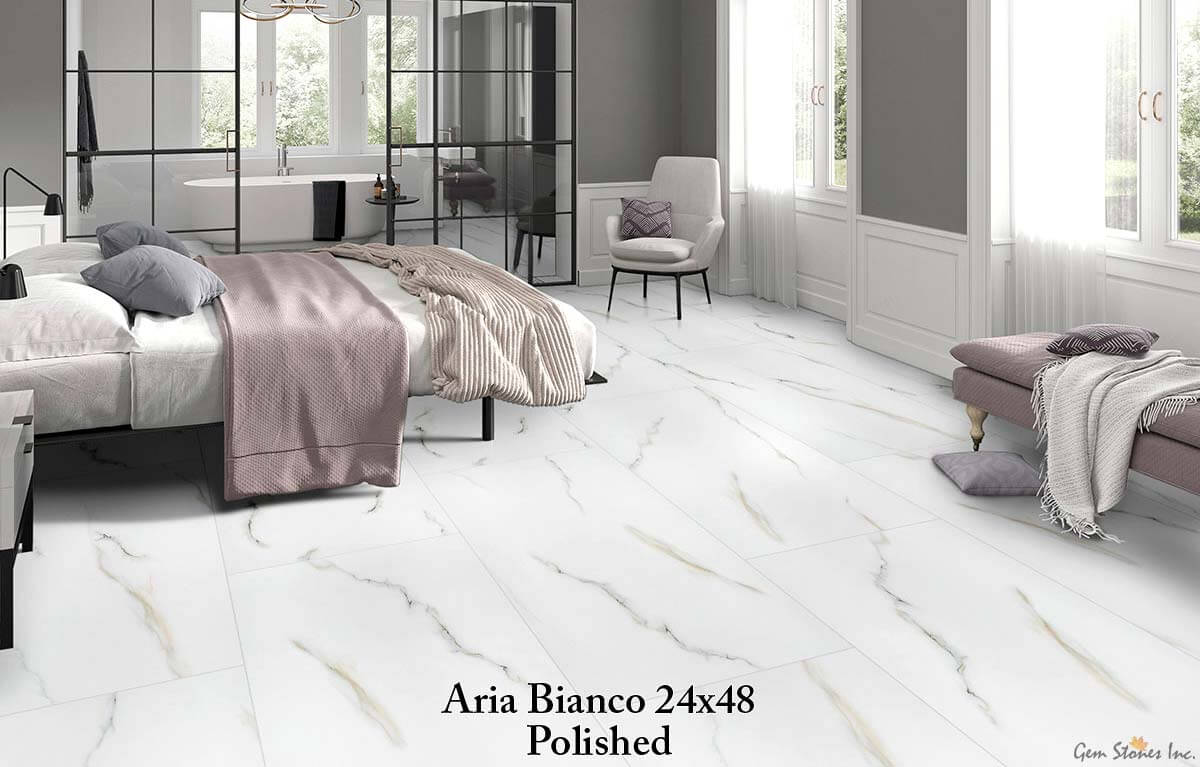 Aria Bianco Polished Porcelain Tile - image 4