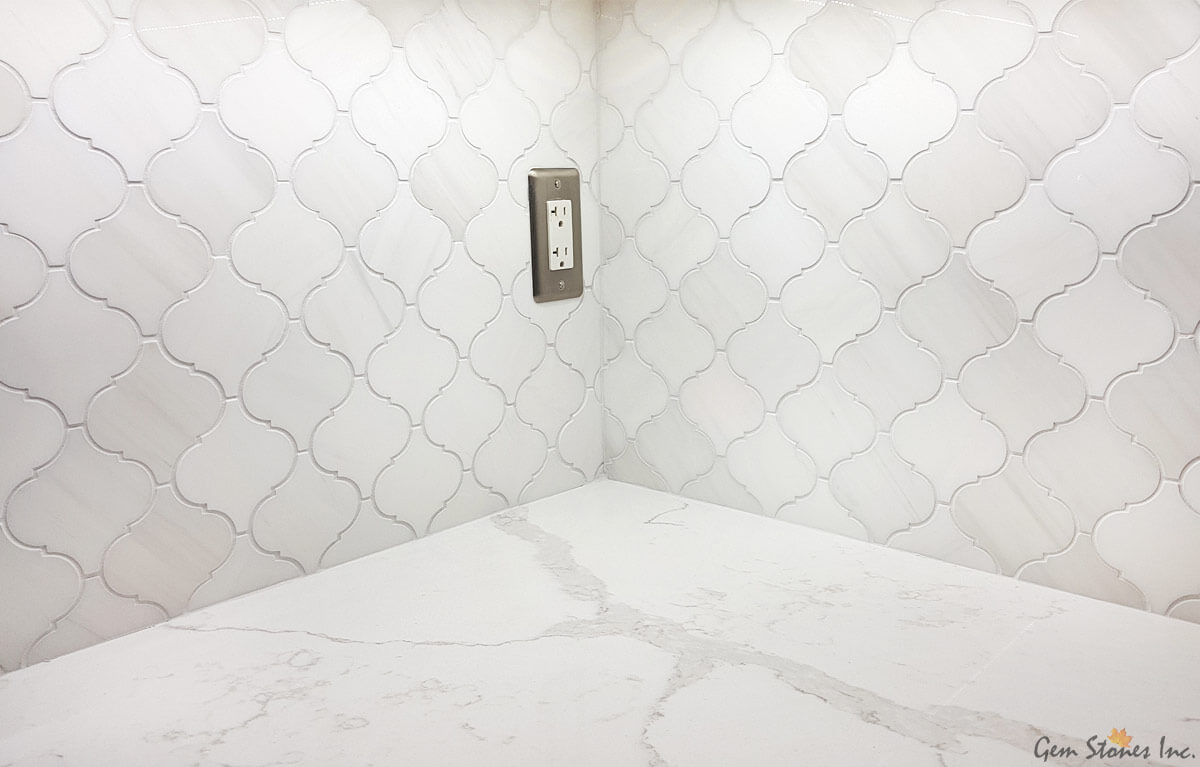 Ariston White Marble Arabesque Mosaic - image 2