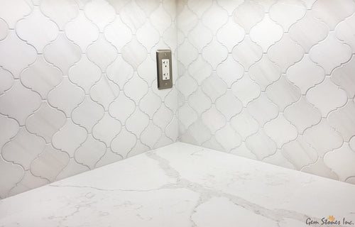 Ariston White Marble Arabesque Mosaic - image 2