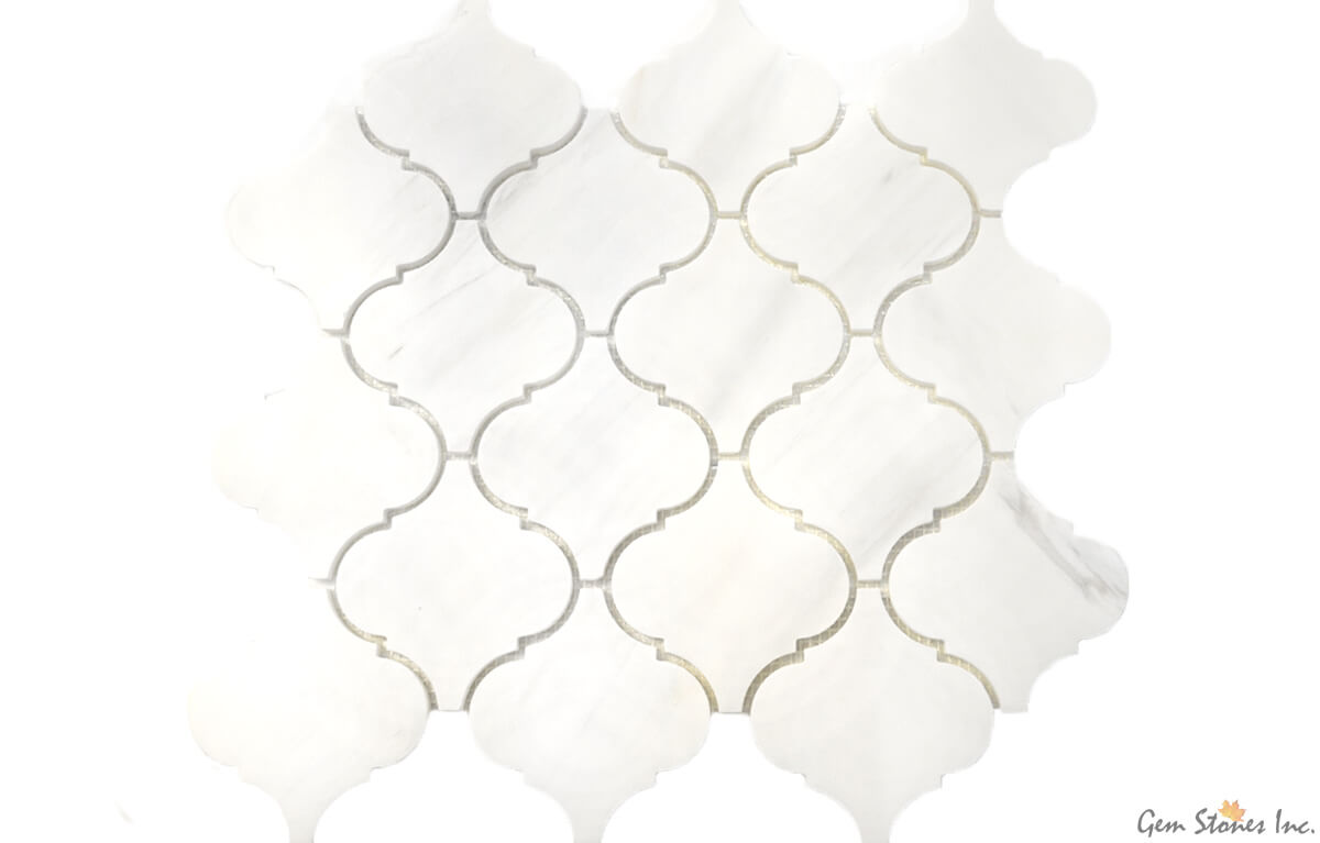 Ariston White Marble Arabesque Mosaic - image 1