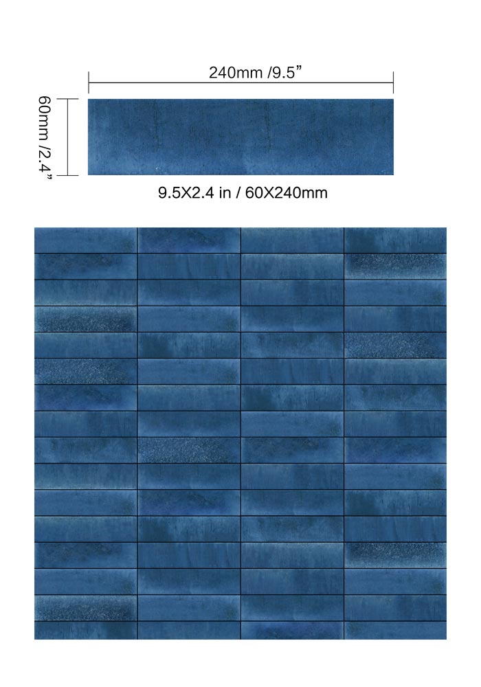 Atmosphere Neptune 2.4"x9.5" Glossy Porcelain Tile - image 6