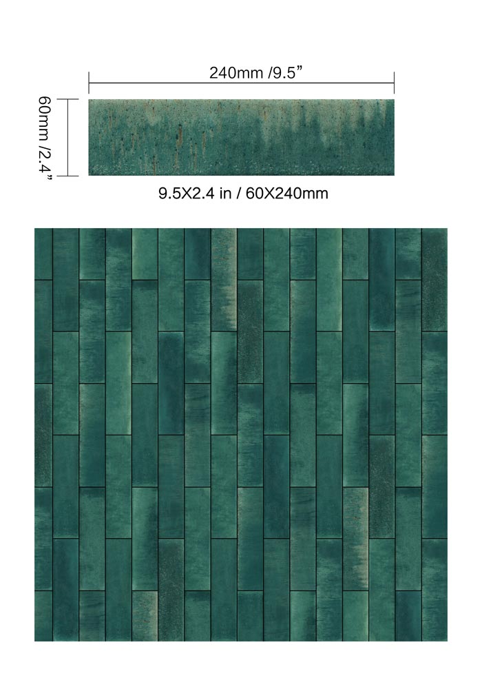 Atmosphere Northern Lights 2.4"x9.5" Glossy Porcelain Tile - image 6