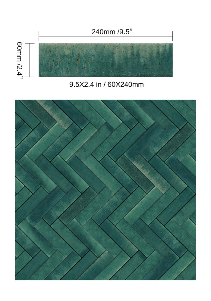 Atmosphere Northern Lights 2.4"x9.5" Glossy Porcelain Tile - image 5