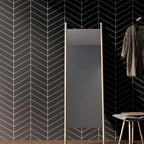 Baleno Black Matte Chevron 2"x7" Porcelain Mosaic - image 2