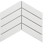 Baleno White Chevron 2"x7" Porcelain Mosaic - image 1