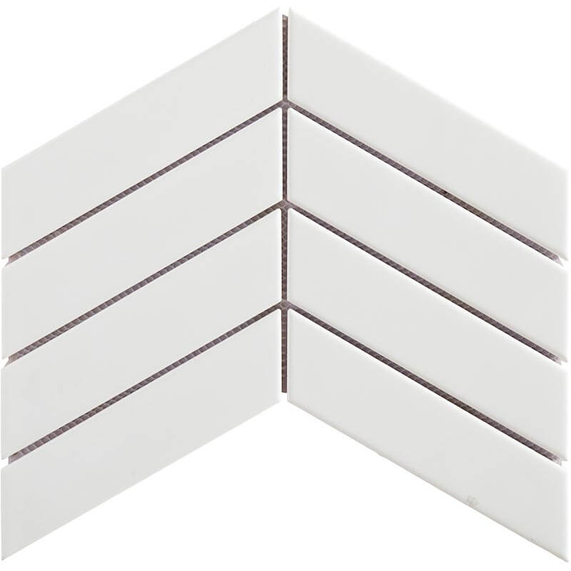 Baleno White Chevron 2"x7" Porcelain Mosaic - image 1