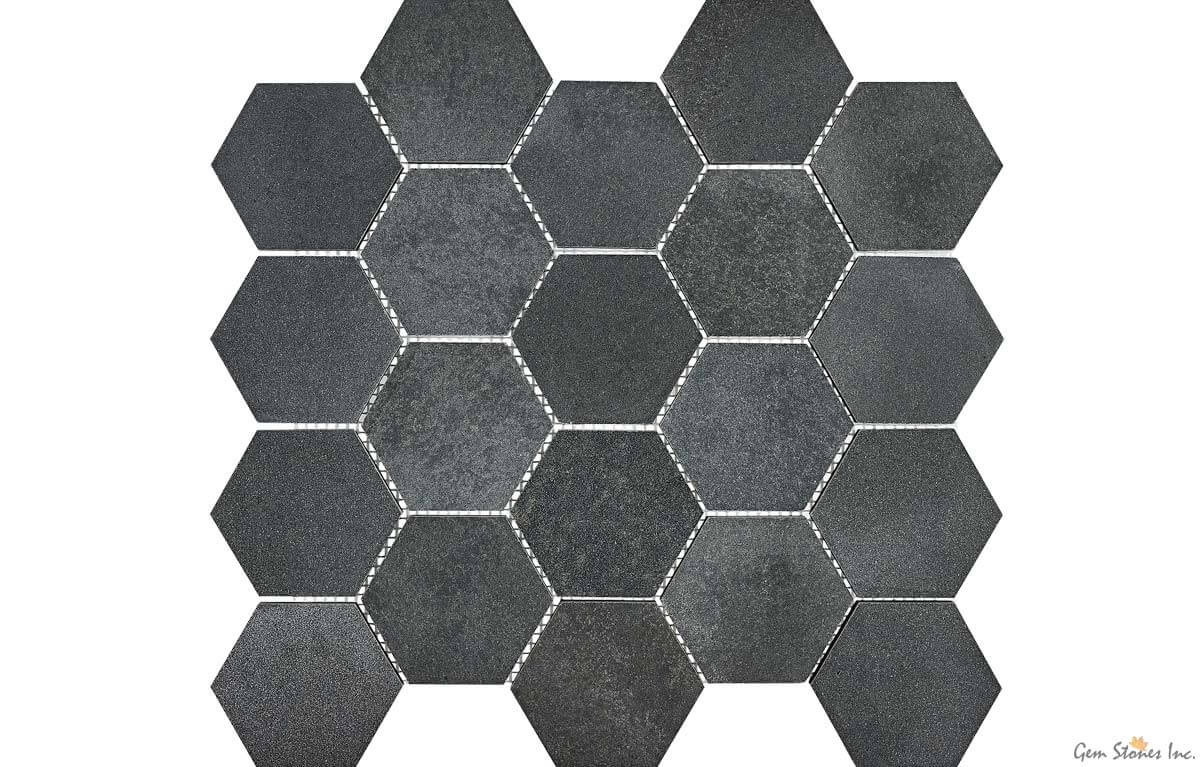 Basalt Marble 3" Hexagon Honed Mosaic - image 1