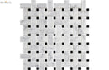 Carrara Marble + Black Dots Basketweave Mosaic - image 1