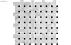 Carrara Marble + Black Dots Basketweave Mosaic - image 1