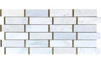 Brick Work White+Gold Polished Marble Mosaic - image 2