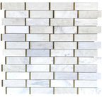 Brick Work White+Gold Polished Marble Mosaic - image 3