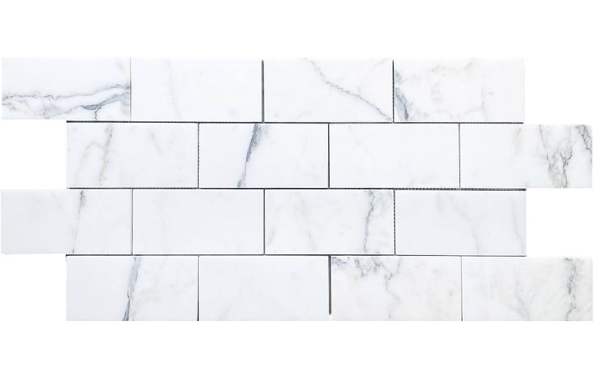 Calacatta 3"x6" Brick Polished Marble Mosaic - image 3