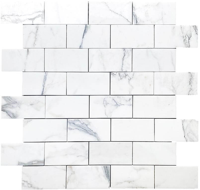 Calacatta 3"x6" Brick Polished Marble Mosaic - image 4
