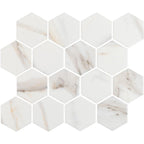 Calacatta Mont 3" Hexagon Matte Porcelain Mosaic - image 1