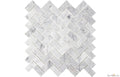 Carrara Marble 1"x2" Herringbone Polished Mosaic - image 1