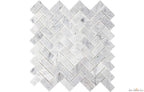 Carrara Marble 1"x2" Herringbone Polished Mosaic - image 1