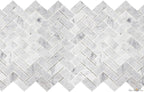 Carrara Marble 1"x2" Herringbone Polished Mosaic - image 2