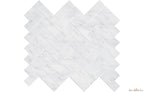 Carrara Marble 1"x3" Herringbone Polished Mosaic - image 1