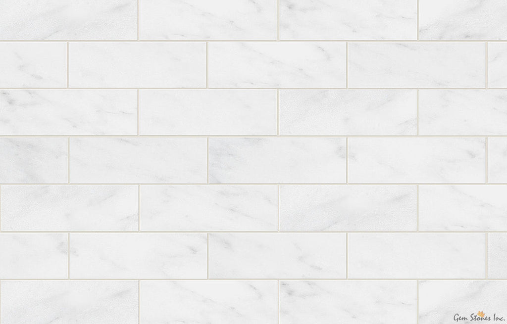 Carrara Marble 2"x6" Brick Polished Mosaic - image 2